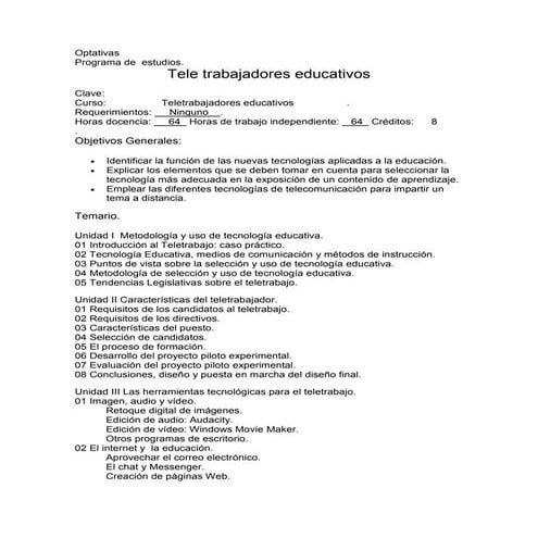 Programa teletrabajadores enero 2013