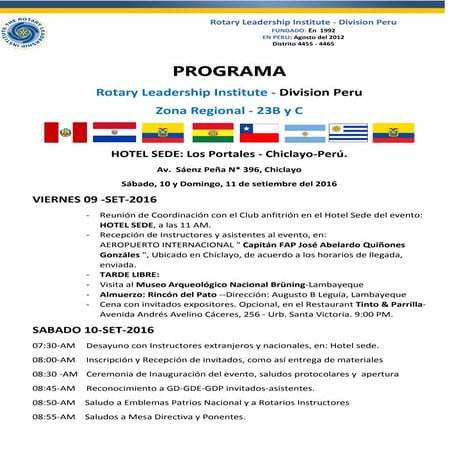 Programa tentativo  INSTITUTO DE LIDERAZGO ROTARIO-chiclayo-2016