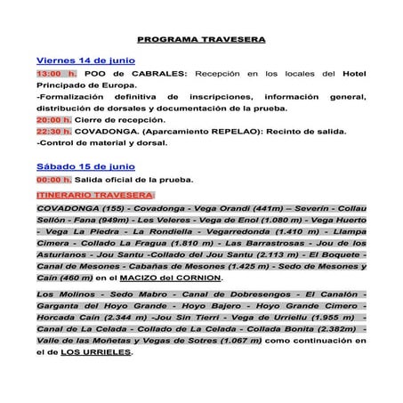 Programa travesera 2013