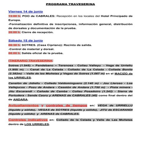 Programa traveserina 2013