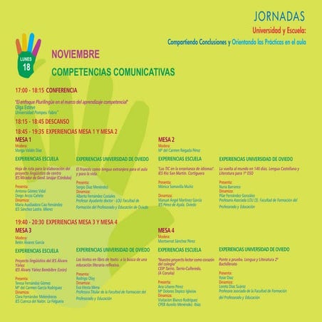 Programa universidad y escuela compartiendo conclusiones y orientando las prácticas del aula