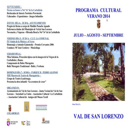 Programa verano 2014 el val