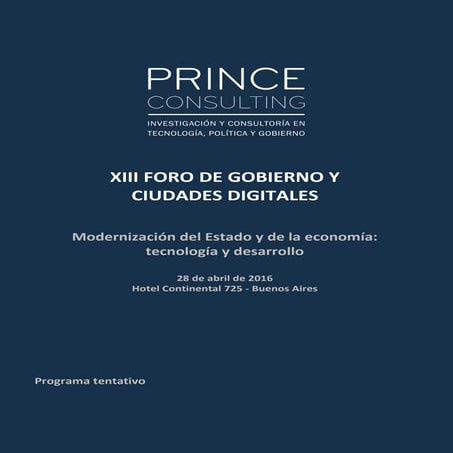 Programa XIII Foro de gobierno y ciudades digitales 2016
