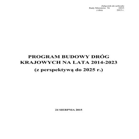 Program budowy drog krajowych