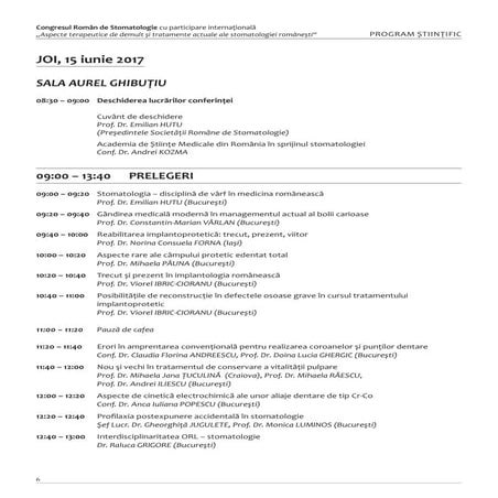 Program Congres SRS, 15 17 iunie 2017 | PDF
