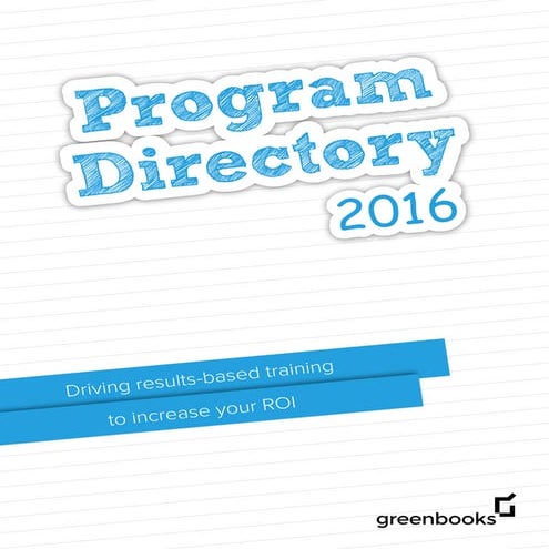 Greenbooks Learning Solutions: Program directory 2016