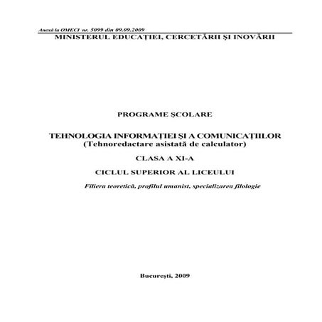 Programe scolare tic-filologie_11 | PDF