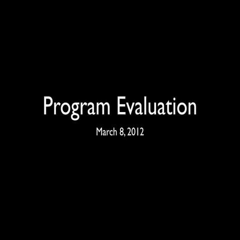 Program evaluation
