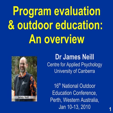 Program evaluation and outdoor education: An overview