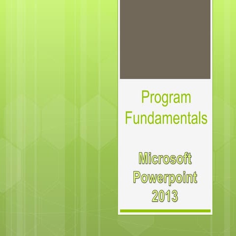 Program fundamentals in powerpint 2010