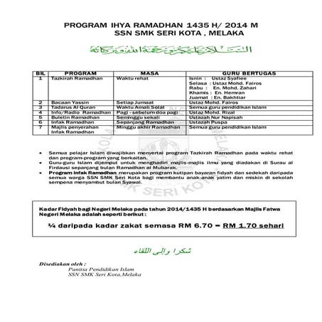 Program Ihya Ramadhan 1435 H