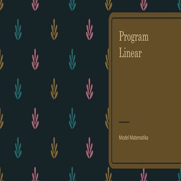 Program linear - Model Matematika | PPT