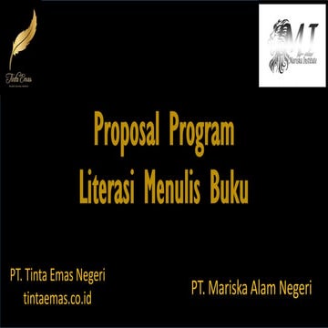 Program Literasi Menulis Buku Mariska Institute