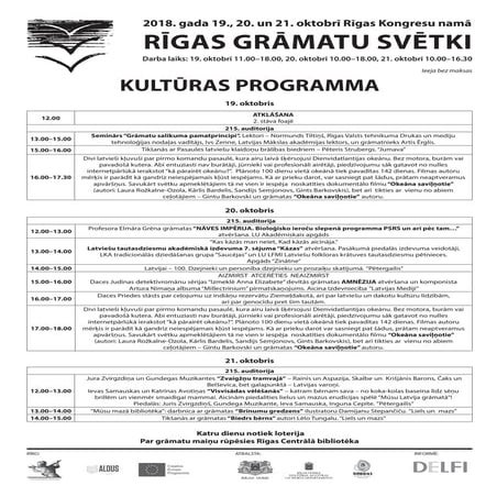 Rīgas grāmatu svētku 2018 programma