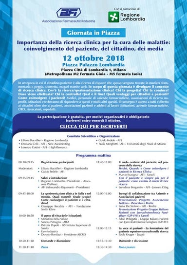 Programma giornata in piazza   regione lombardia - afi