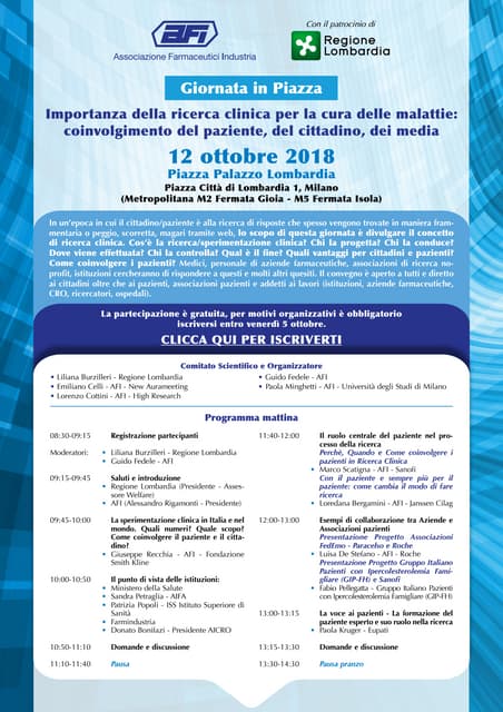 Programma giornata in piazza   regione lombardia - afi