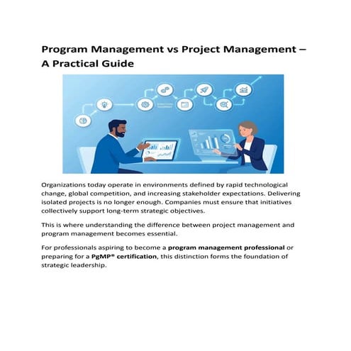 Program Management vs Project Management A Practical Guide for ...