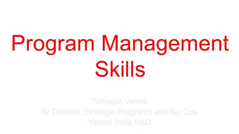 Program management skills
