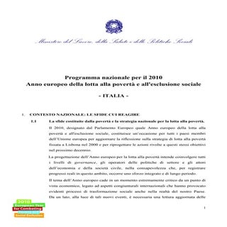 Programma nazionale 2010 anno europ...