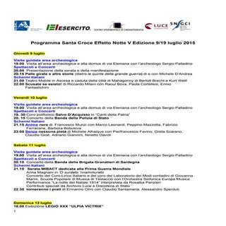 Programma Santa Croce effetto notte...