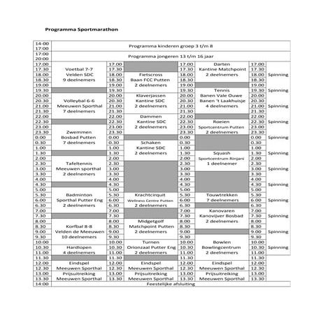 Programma sportmarathon