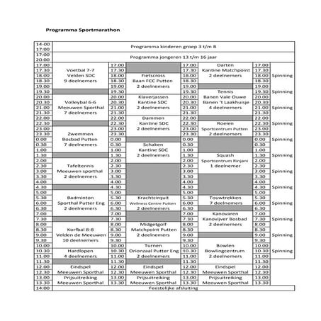 Programma sportmarathon