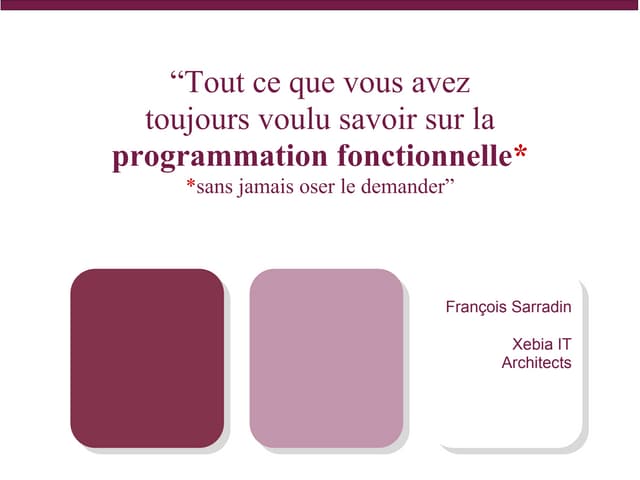 Programmation Fonctionnelle