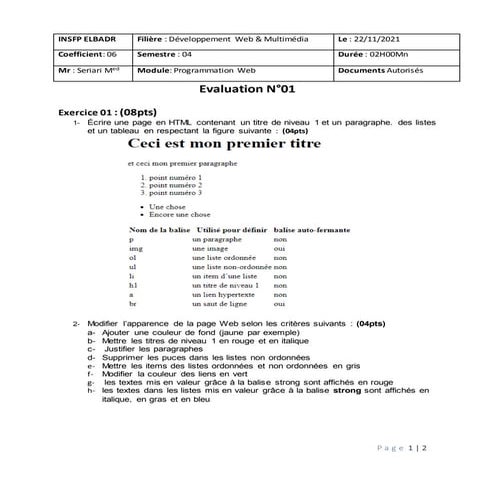 Programmation web eval 01 | DOC