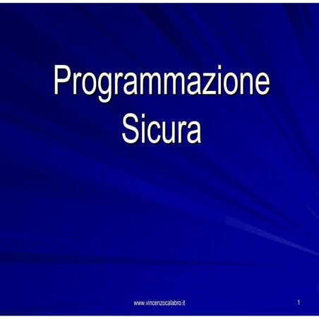 Programmazione Sicura