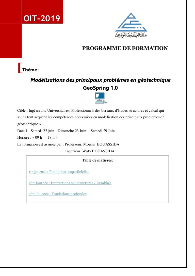 Modélisations des principaux problèmes en géotechnique