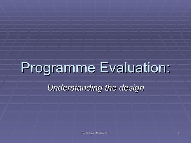 Programme Evaluation in Open and Distance Learning