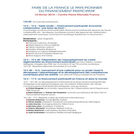 Faire de la France un pays pionnier de la finance participative