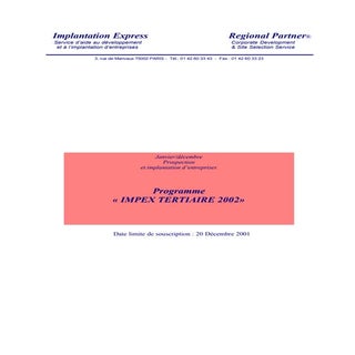 Programme 2002 Impex Tertiaire