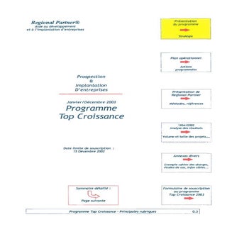 Programme 2003 Top Croissance