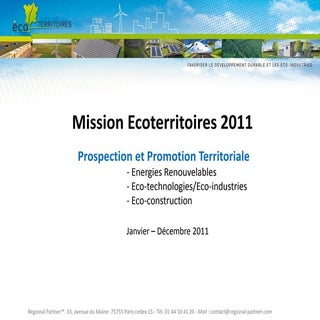 Programme 2011 Ecoterritoires