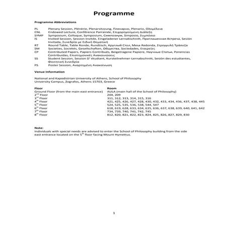 Programme 23th international conference of philosophy