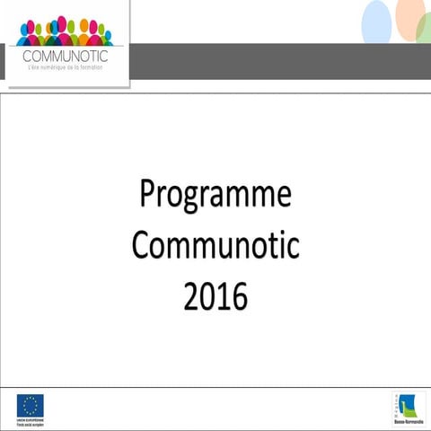 Programme communotic 2016