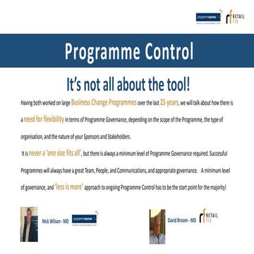 Programme control it's not all about the tool-11-10-17