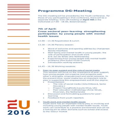 Programme dg meeting 7th en 8 th of april