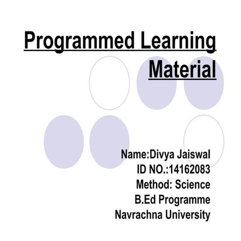 Programmed learning material