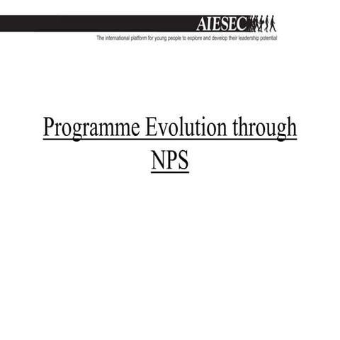 Programme evolution through nps