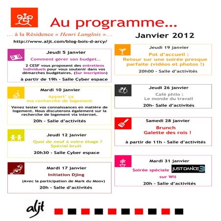 Programme janv 2012