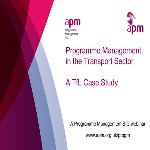 Programme Management in the transport sector - a TfL case study webinar, 19th...