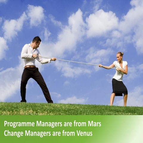 Programme Managers are from Mars Change Managers are from Venus