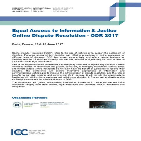 Programa Conferencia Mundial de ODR Paris Junio 2017
