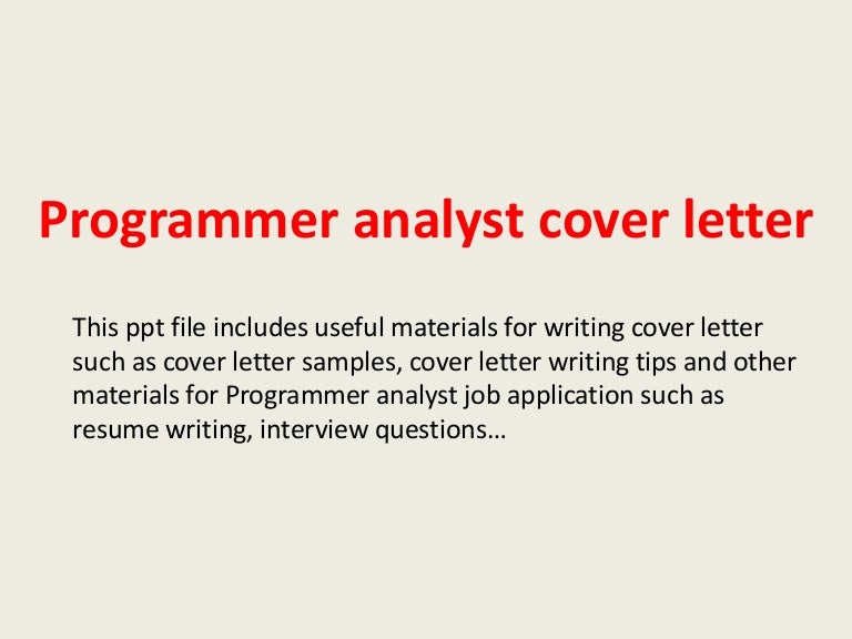 programmer cover letter samples