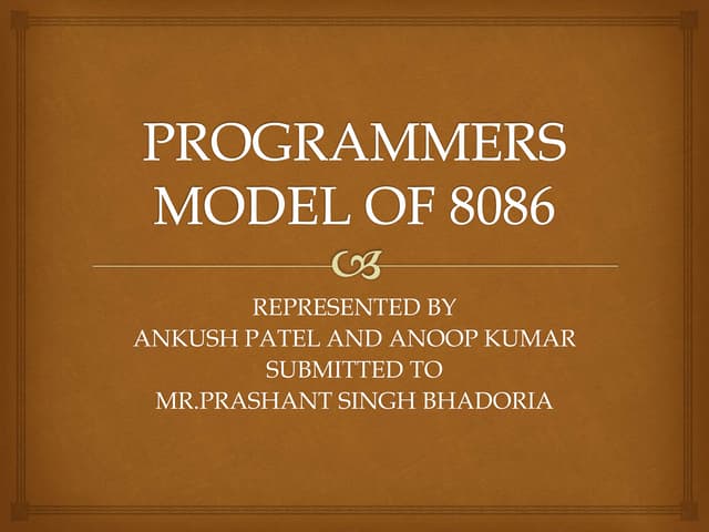 Programmers model of 8086
