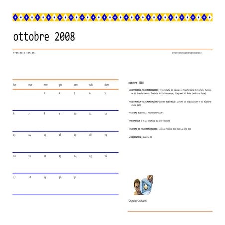 Piano delle lezioni 08-09