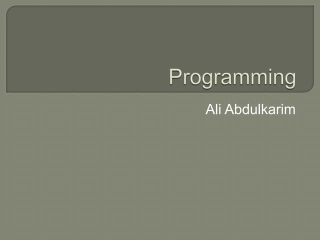 Programming