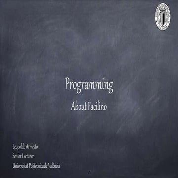 Programming: About Facilino